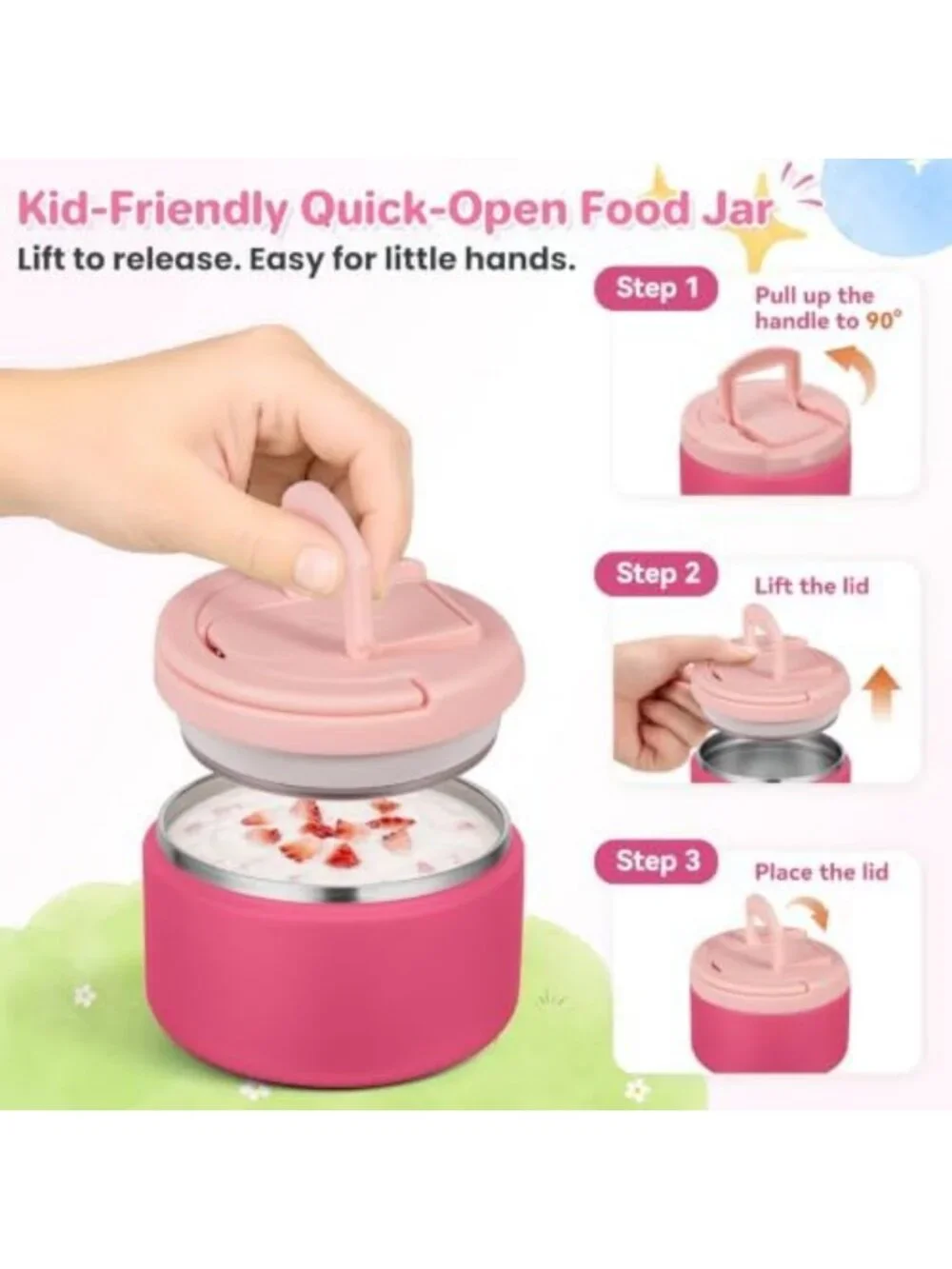 Leakproof Bento Lunch Box for Kids - 4 Compartment Insulated Food Container